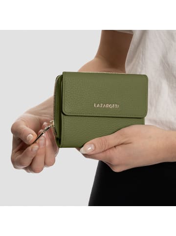 Lazarotti Bologna Leather Zip-Around Geldbörse Leder 12 cm in olive