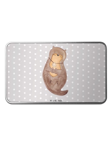 Mr. & Mrs. Panda Geschenkbox Otter Muschel ohne Spruch in Grau Pastell