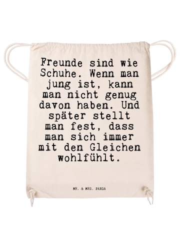 Mr. & Mrs. Panda Tasche Freunde sind wie Schuhe.... mit Spruch in Creme