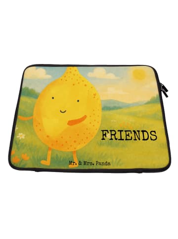 Mr. & Mrs. Panda Laptop Tasche Beste Freunde Zitrone Design mit ... in Weiß