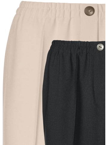 GOLDNER Stretchhosen mit elastischem Bund in sand / schwarz