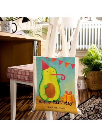 Mr. & Mrs. Panda Tragetasche Avocado Geburtstag Design mit Spruch in Weiß