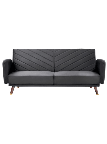 Beliani 3-Sitzer Sofa SENJA in Schwarz/Braun - (W) 198 x (H) 87 x (L) 95 cm