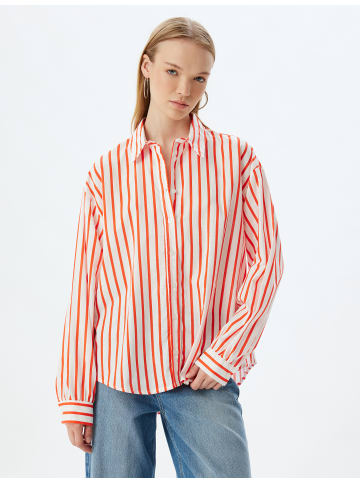 KOTON Shirt in Rot Gestreift