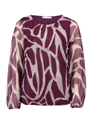 BETTY & CO Mesh-Shirt mit Gummizug in Dark Red/Nature