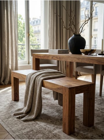 KADIMA DESIGN Esszimmer Sitzbank MUMBAI Massiv-Holz 140 x 45 x 35 cm in Massivholz
