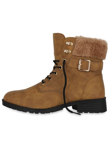 VAN HILL Worker Boots Elizabeth in Hellbraun