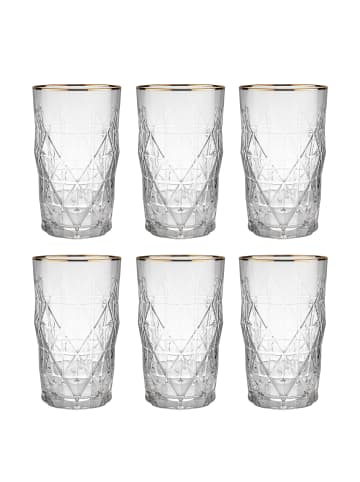 Butlers Longdrinkglas UPSCALE 6er-Set in Gold-Durchsichtig