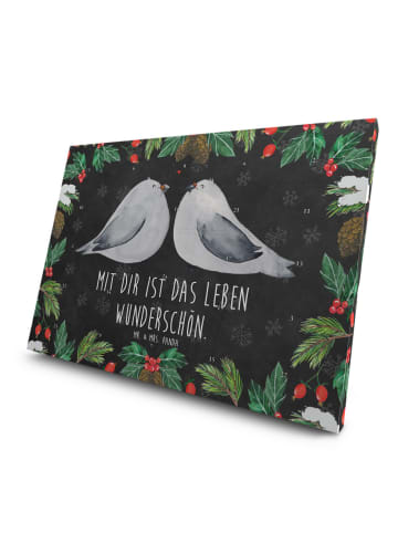 Mr. & Mrs. Panda Advents-Teekalender Turteltauben Liebe mit Spruch in Kreidetafel