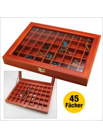 Schwäbische Albumfabrik Nonbook - Vitrine aus Holz mit 45 Fächern