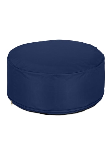 relaxdays Aufblasbarer Hocker in Blau - (H)26 x Ø 56 cm