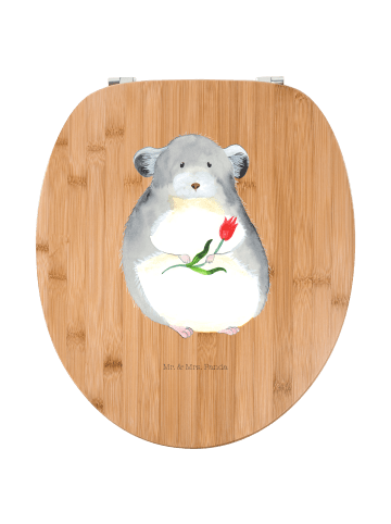 Mr. & Mrs. Panda Motiv WC Sitz Chinchilla Blume ohne Spruch in Braun