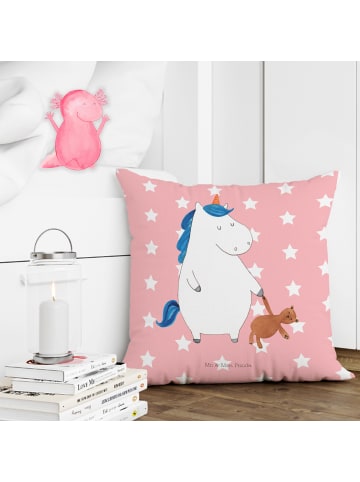 Mr. & Mrs. Panda Kuschel Kissen Einhorn Teddy ohne Spruch in Rot Pastell