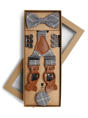 Prince BOWTIE Accessoire-Set Prince Bowtie in grau braun