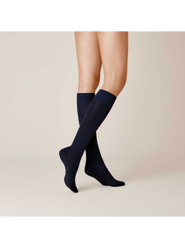 Kunert Kniestrümpfe Sensual Cotton Komfortbund in Marine