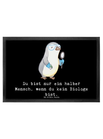 Mr. & Mrs. Panda Fußmatte Biologe Herz mit Spruch in Schwarz