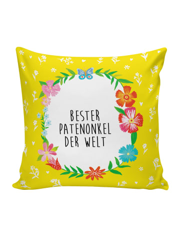 Mr. & Mrs. Panda Kuschelkissen 40x40 Patenonkel mit Spruch in Weiß