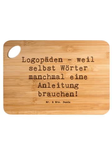 Mr. & Mrs. Panda Frühstücksbrettchen Spruch Logopädin Helden mit... in Braun