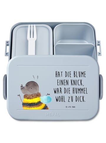 Mr. & Mrs. Panda MEPAL Bentobox Hummel flauschig Motiv mit Spruch in Blau Pastell
