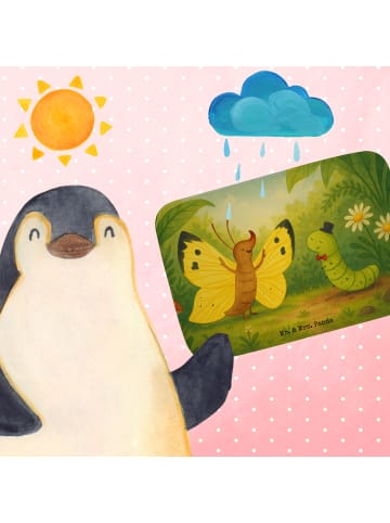 Mr. & Mrs. Panda Badezimmerteppich Raupe Schmetterling Design oh... in Weiß