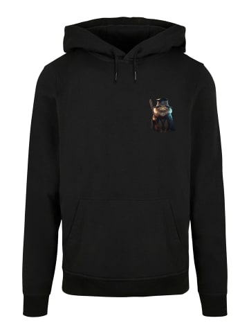 F4NT4STIC Basic Hoodie Wizard Cat HOODIE in schwarz