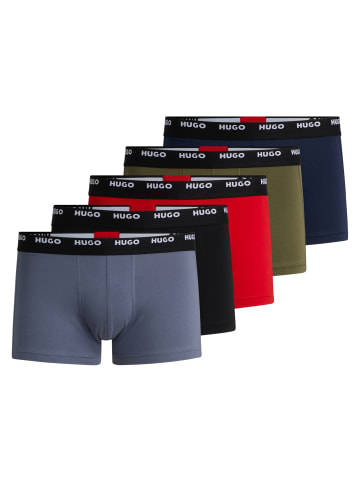 HUGO Boxershort 5er Pack in Blau/Schwarz/Rot/Grün