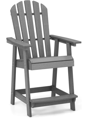 COSTWAY Adirondack Stuhl mit Fußstütze in Grau