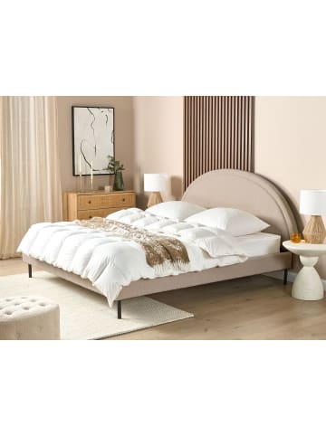 Beliani Doppelbett MARGUT in Beige - (W) 192 x (H) 116 x (L) 214 cm