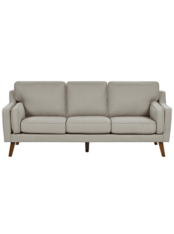 Beliani 3-Sitzer Sofa LOKKA in Beige/Braun - (W) 204 x (H) 85 x (L) 83 cm