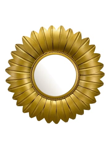 KADIMA DESIGN Wandspiegel Sonnenblume 60 cm Metall Design Hängespiegel , Eisen