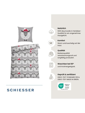 Schiesser Feinbiber-Bettwäsche-Set Sippa in Grau