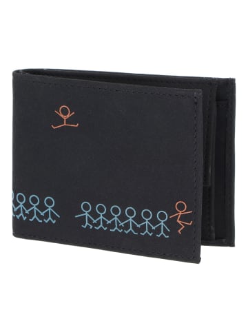 oxmox New Cryptan Geldbörse RFID Schutz 11 cm in schwarz-jumping-jack cyan