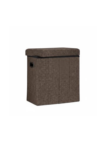 relaxdays Sitzhocker in Braun - (B)46 x (H)49,5 x (T)25,5 cm