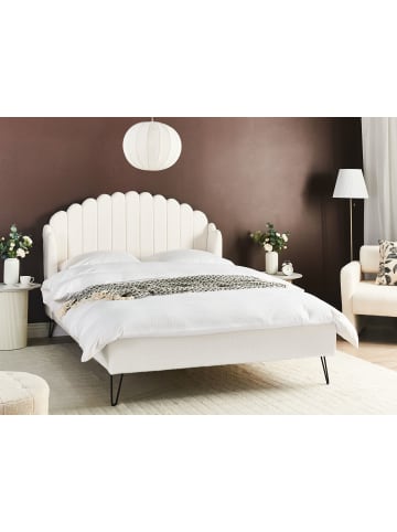 Beliani Doppelbett AMBILLOU in Weiß/Schwarz - (W) 157 x (H) 126 x (L) 214 cm