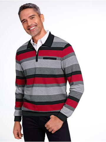 Sieh an! Sweatshirt in schwarz-rot-geringelt