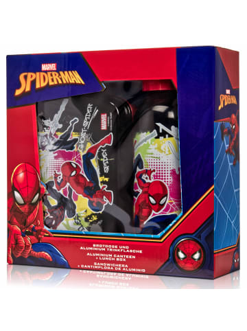 miniHeld Spiderman Lunchset Brotdose Aluminium Trinkflasche für Schule Marvel 3 Jahre