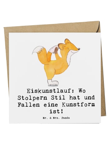 Mr. & Mrs. Panda Glückwunschkarte Eiskunstlauf Kunst mit Spruch in Weiß