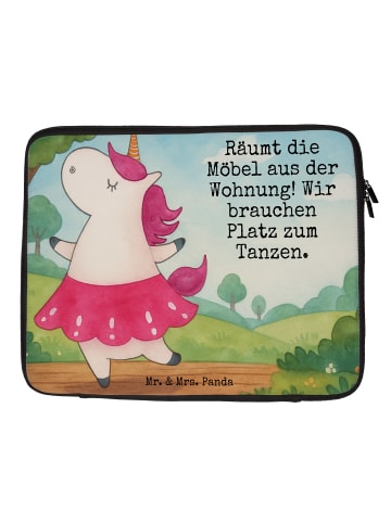 Mr. & Mrs. Panda Laptop Tasche Einhorn Ballerina Design mit Spruch in Weiß