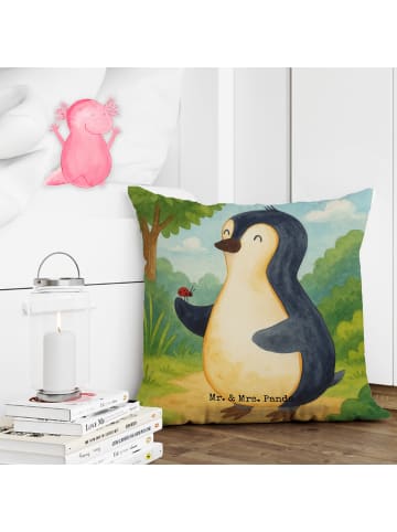 Mr. & Mrs. Panda Deko Kissen Pinguin Marienkäfer Design ohne Spruch in Weiß