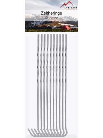 Normani Outdoor Sports 10 Stück Zeltheringe aus verzinktem Stahl Quaqtaq in Silber