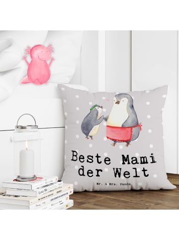 Mr. & Mrs. Panda kuschelkissen 40x40 Pinguin Beste Mami der Welt... in Grau Pastell