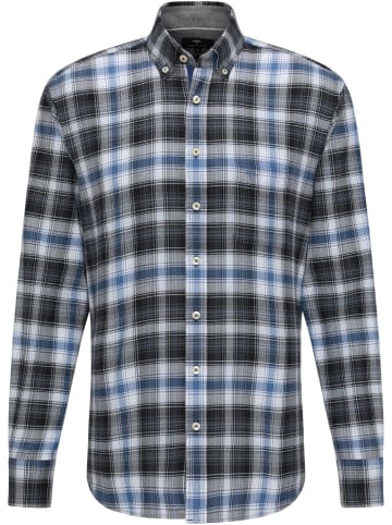 FYNCH-HATTON Kariertes Casual-Fit Flanellhemd in Charcoal grey