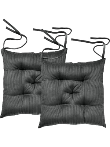 Erwin Müller Cord Stuhlkissen 2er-Pack Glasgow in grau