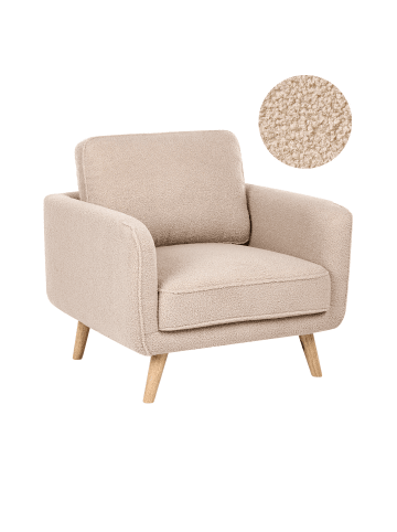 Beliani Sessel KILJA in Beige/Braun - (W) 87 x (H) 85 x (L) 85 cm