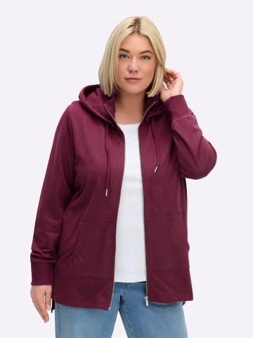 sheego Sweatjacke in bordeaux