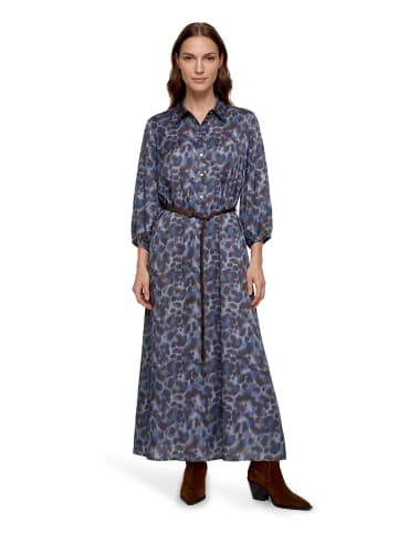 Betty Barclay Hemdblusenkleid mit Bindegürtel in Blau/Braun
