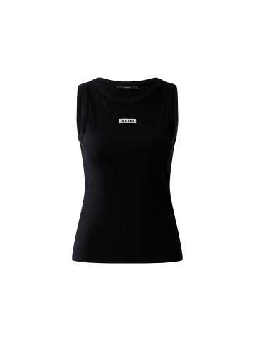 Oui Tank Top aus Baumwoll-Modalmischung mit Rundhals in Black