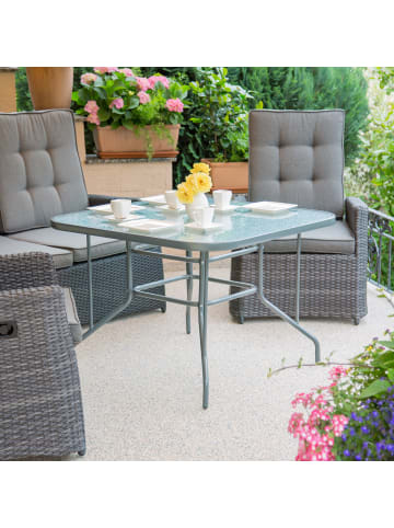 relaxdays Gartentisch in Anthrazit - (B)70 x (T)100 cm