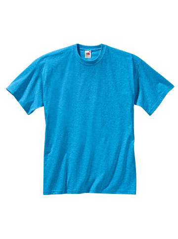 Fruit of the Loom Freizeitshirt in türkis + weiß