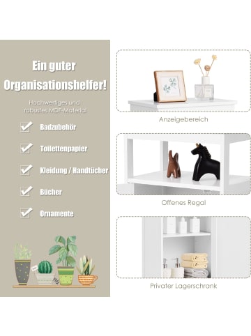 COSTWAY Badezimmerschrank in Weiß
